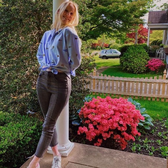 Grey Two Tone Skinny Jeans - Picture 2 of 9